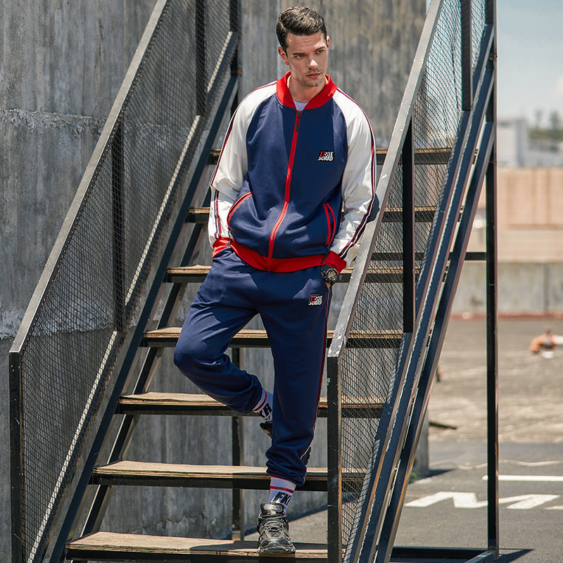 Two-piece set of male tracksuit sports wear