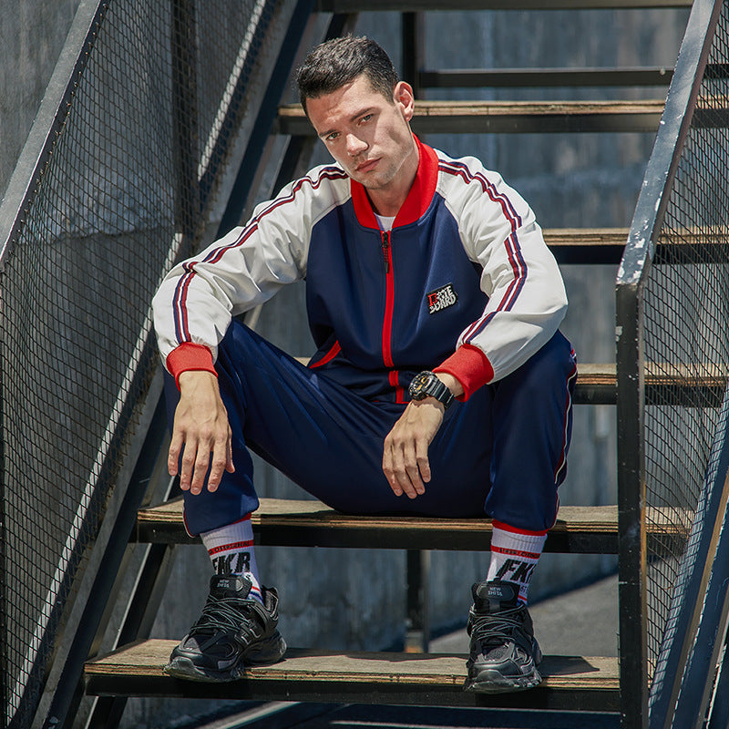 Two-piece set of male tracksuit sports wear