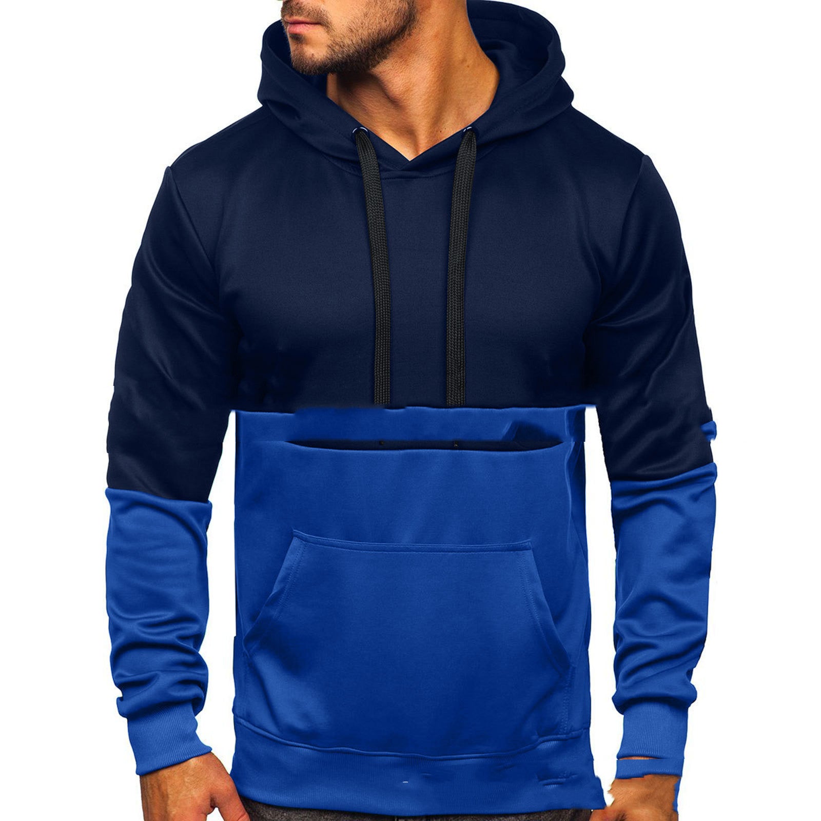 Color Block Hooded Couple Wear