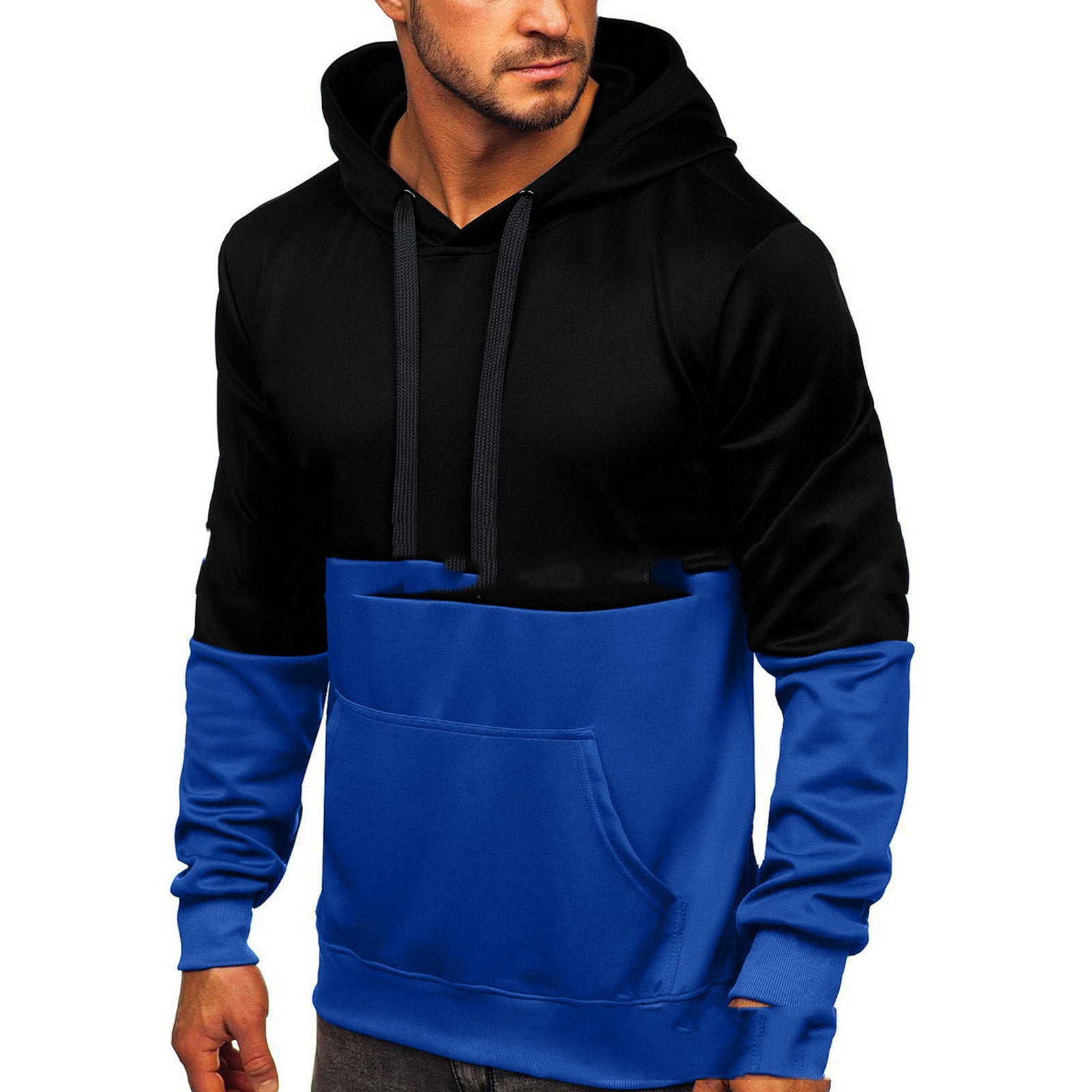 Color Block Hooded Couple Wear